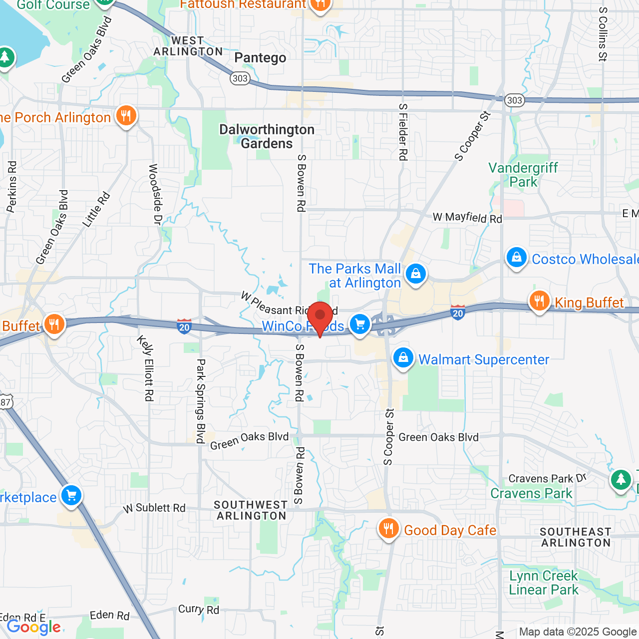 Google map image of our location in 2310 W Interstate 20 Arlington, TX